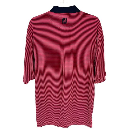 Footjoy Shirt Mens Medium Red Black Polo Golf Short Sleeve Performance Golfer - Picture 2 of 13